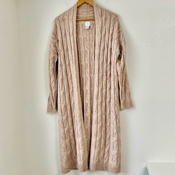 Joie Sweaters - Women's Cable Knit Cardigan Sweater - Beige